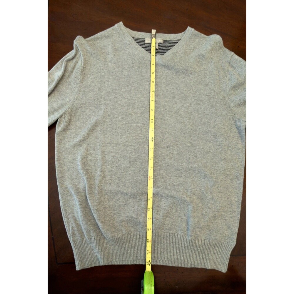 Grayson & Dunn Sweater XL Men's Gray Pullover Long Sleeve 100% Cotton V-Neck - Picture 7 of 7